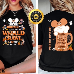 Halloween Epcot Shirt, Boozin' Around the World Crawl Tee