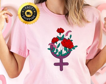 Happy Women's Day shirt, Floral International Women's Day 2024 shirt, Women Rights Shirt, Feminist Shirt, Floral 8th March Women's Day shirt