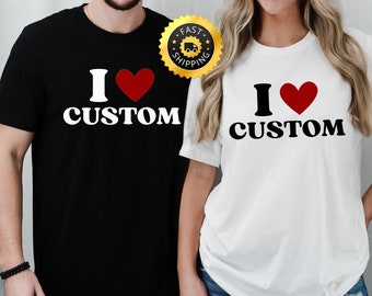 Camiseta personalizada 'Amo a [Nombre]': Camiseta personalizada para el Día de San Valentín