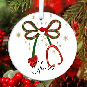 Décoration de Noël stéthoscope médecin personnalisée, cadeau médical personnalisé 2025, avec décoration infirmière nom, décoration stéthoscope infirmière - Bretagne