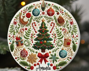 Personalisierte erste Ornament, Keramik Weihnachtsbaum Dekor