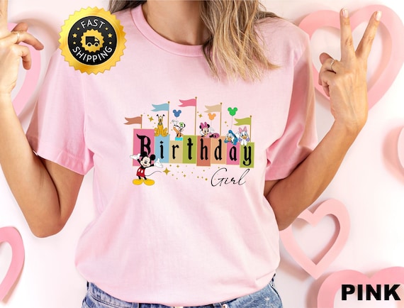Disney Birthday Girl Shirt, Disney Birthday Gift Tee, Birthday Trip Shirt, Disney Mickey And Friends Family Gift, Disney Birthday Crew Shirt