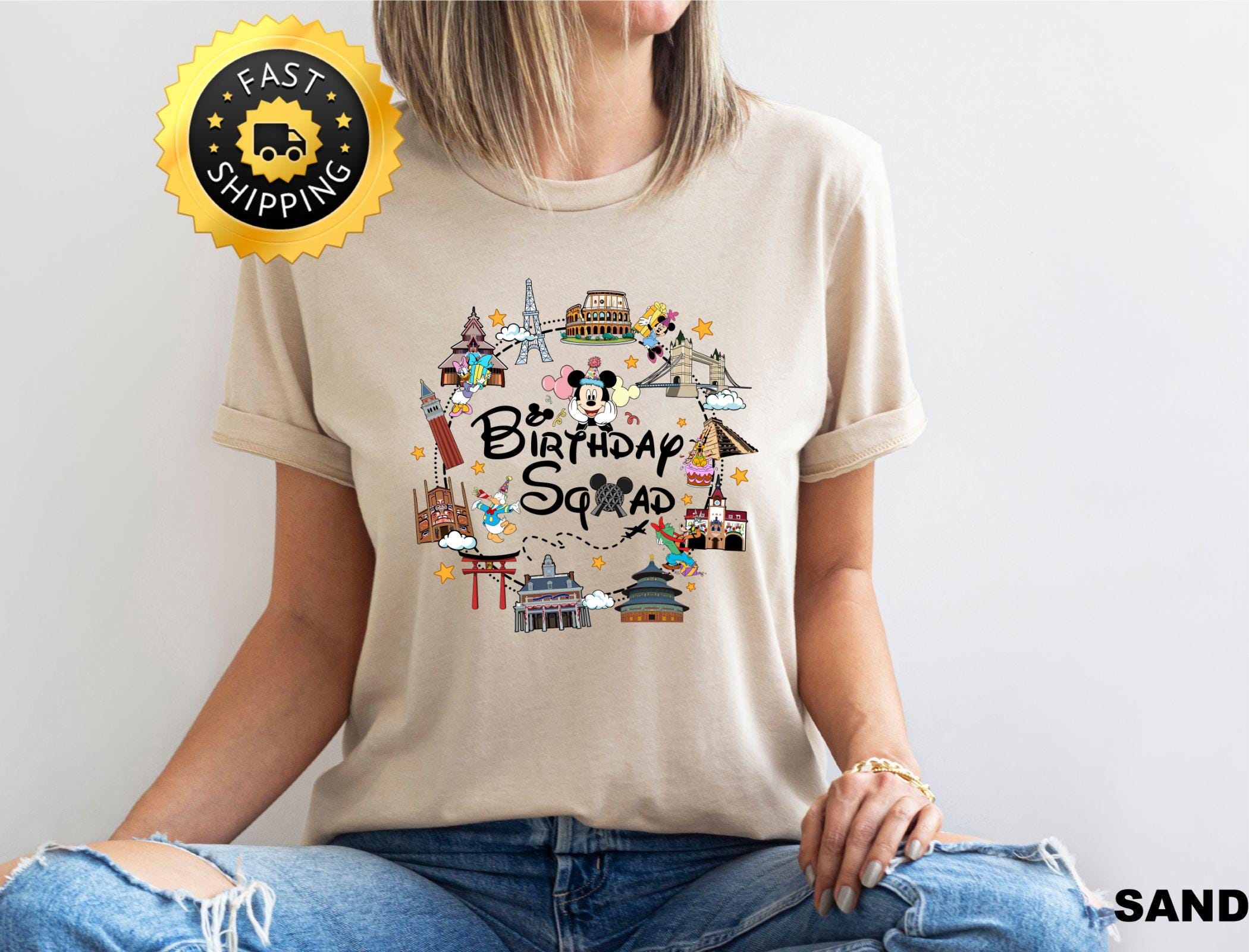 Disney Mickey and Friends Epcot Birthday Squad Shirt, Birthday Boy Gift, Birthday Crew Shirt, Birthday Epcot Shirt, Birthday World Tour Tee