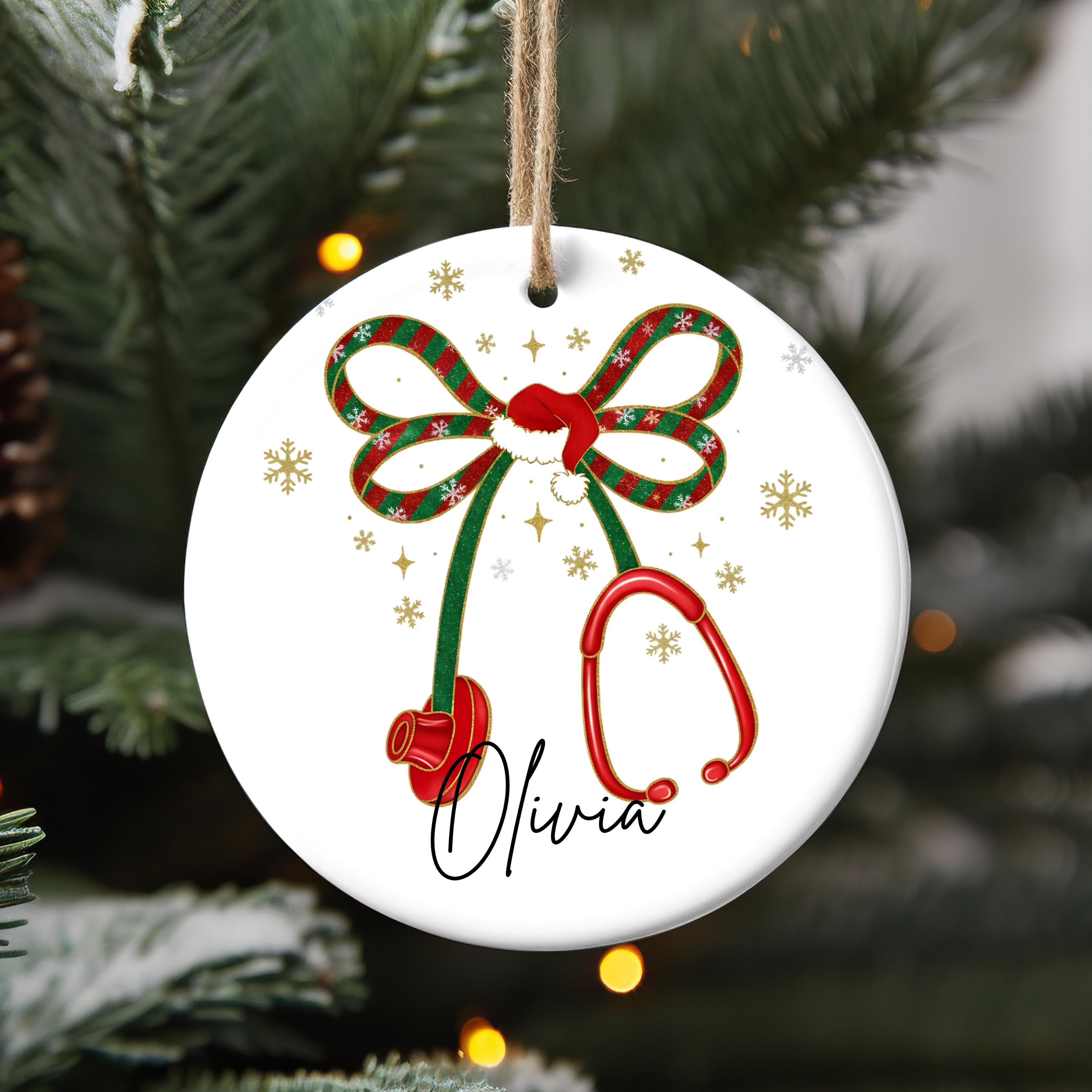 Custom Stethoscope Doctor Christmas Ornament, 2025 Personalized