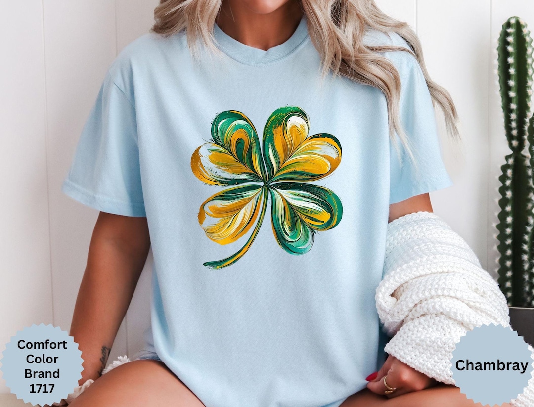Comfort Colors® St. Patrick's Day Watercolor Shamrock Shirt, St ...