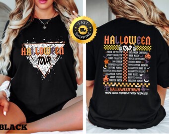 Chemise mains squelette Halloween Tour, t-shirt rétro voyage en famille
