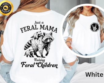 Feral Mama Raccoon Graphic T-Shirt, Retro Mother's Day Gift