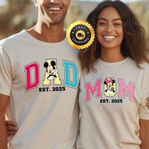 Disney Mom and Dad Shirt, Mickey Dad Shirt, Minnie Mom Shirt, Disney Family Couple Shirt, New Mom Shirt, Mothers day Gift, Father&#39;s day Gift