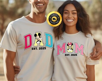 Camiseta Disney para mamãe e papai, Camiseta Mickey para papai, Camiseta Minnie para mamãe, Camiseta Disney para casal, Camiseta para nova mamãe, Presente para o Dia das Mães, Presente para o Dia dos Pais