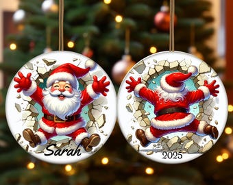 Santa Claus Ornament, Two Sided Funny Santa Claus Ornament, Custom 2025 Christmas Ornament, Cute Santa Decor, Xmas Ornaments Gift-Yellowtail