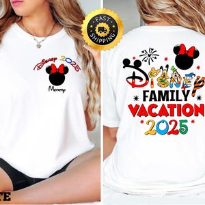 Custom Disney Family Vacation 2025 Shirt, Named Minnie Family Trip 2025 Shirt, Disneyland Mickey Family Trip Tee, Disney world Crew Trip Tee
