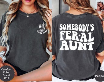Comfortkleuren shirt wilde tante, grappig tantecadeau, familie-T-shirt