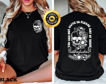 Funny Floral Skull Graphic T-Shirt, Sarcastic Gift