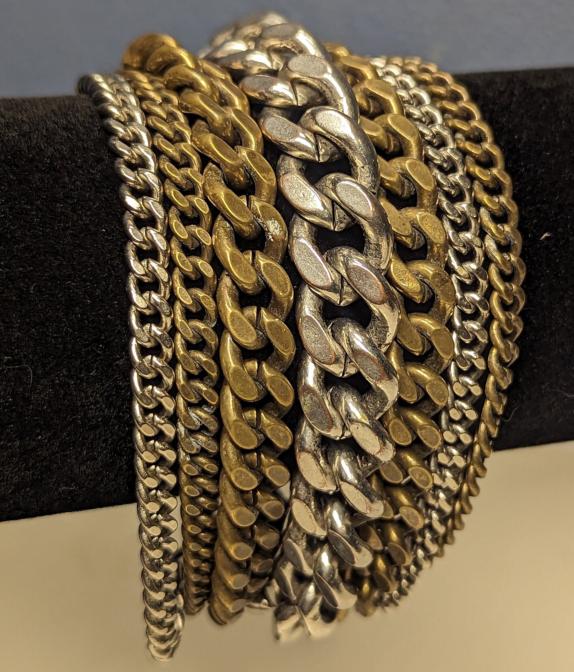 Giles and Brother Large 2 Tone Multichain Bracelet - Etsy