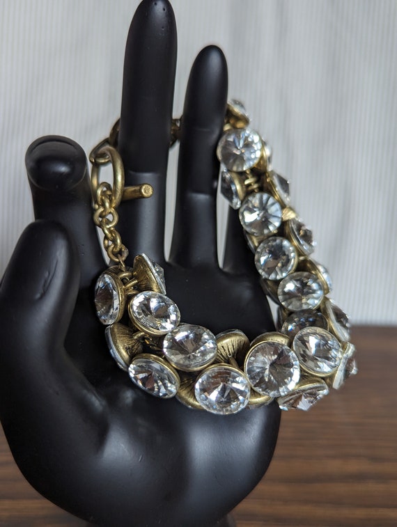 Vintage Banana Republic Round Rhinestone Chunky B… - image 3