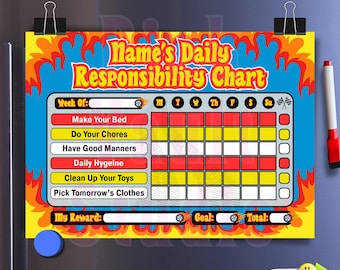 Race Car Chore Chart | Editable Kids Responsibility Tracker (Digital Download)