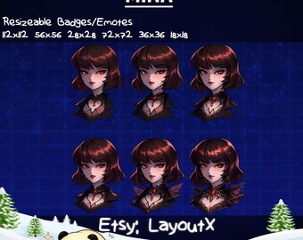 Mina Deadlock | Badges | Emote | Streaming, Youtube ,Kick , Twitch 6 Tier Subscriber Icons for Streamers
