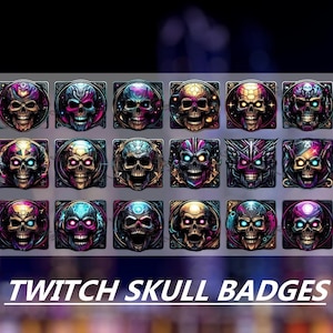 Insignias de Twitch de calavera, insignias de suscripción de Twitch de Reaper, insignias de bits, emoticones de Reaper, streamers, Kick, VTuber, avatares, imágenes prediseñadas, PNG transparente, hoja