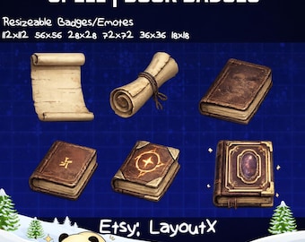 Book Twitch Sub Badges | 6 Tier Subscriber Icons for Streamers