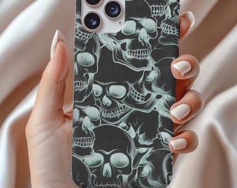 Skull Gothic Black Phone Case for iPhone 17 16 15 14 13 12 11 11 Pro Max Mini 7 8 XR XS X Shockproof Phone Cover