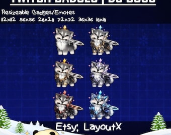 Great Grey Wolf Sif Twitch Badges Dark Souls | Sub Symbol Bit Badges Gaming Streaming Gift for Streamers