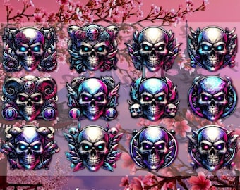 Skull Twitch Sub Badges, Gamer Emotes, Aesthetic Emote (Digital)