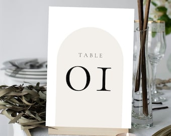 Wedding Table Numbers Printable, Table Numbers Template, Calligraphy Table Numbers, Simple, Elegant, Editable, Digital Download