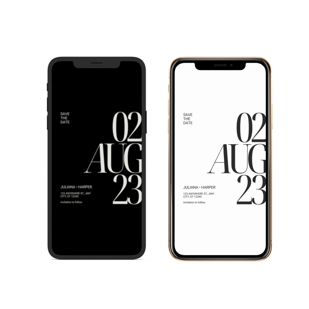 Minimal Save the Date Einvite Template, Digital Invite, Electronic