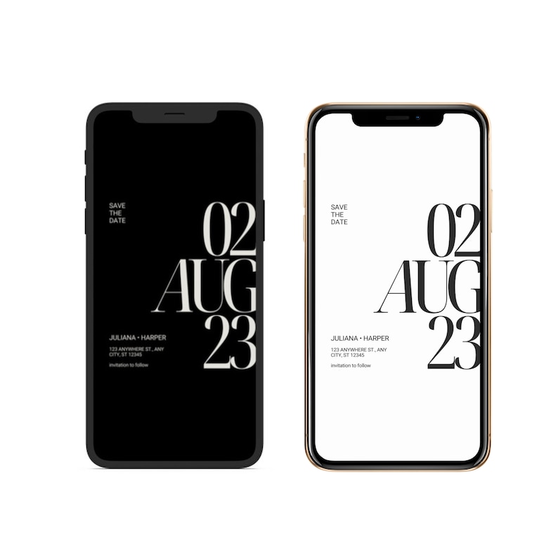 Minimal Save the Date Einvite Template, Digital Invite, Electronic