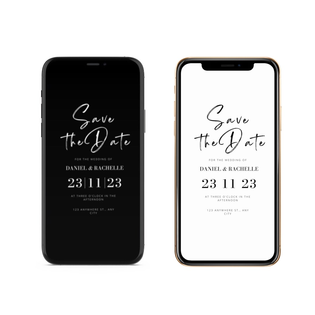 Minimal Save the Date Einvite Template Digital Invite Etsy