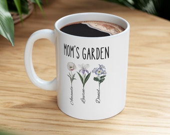 Mothers Day Gift, Custom Birth Month Birth Flower Mug, Mom's Garden Mug, Mom Birthday Gift, Mother's Day Mug, Custom Mom Mug, Gift for Mom