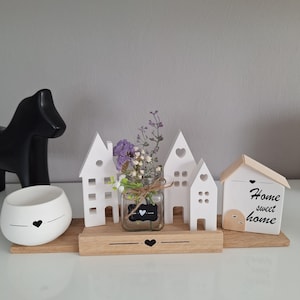 Decoration home summer living room gift set candle house cupboard Mother's Day table decoration Raysin plaster wood flowers all year round birthday souvenir