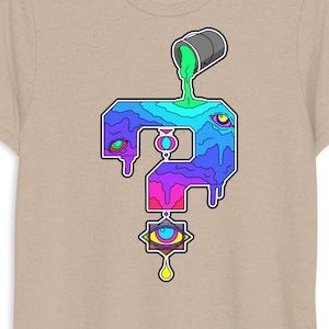 Tri-Blend Unisex Shirt, Ultra Comfort Fit, Tipper Melting Question Mark Design, Multiple Colors Available