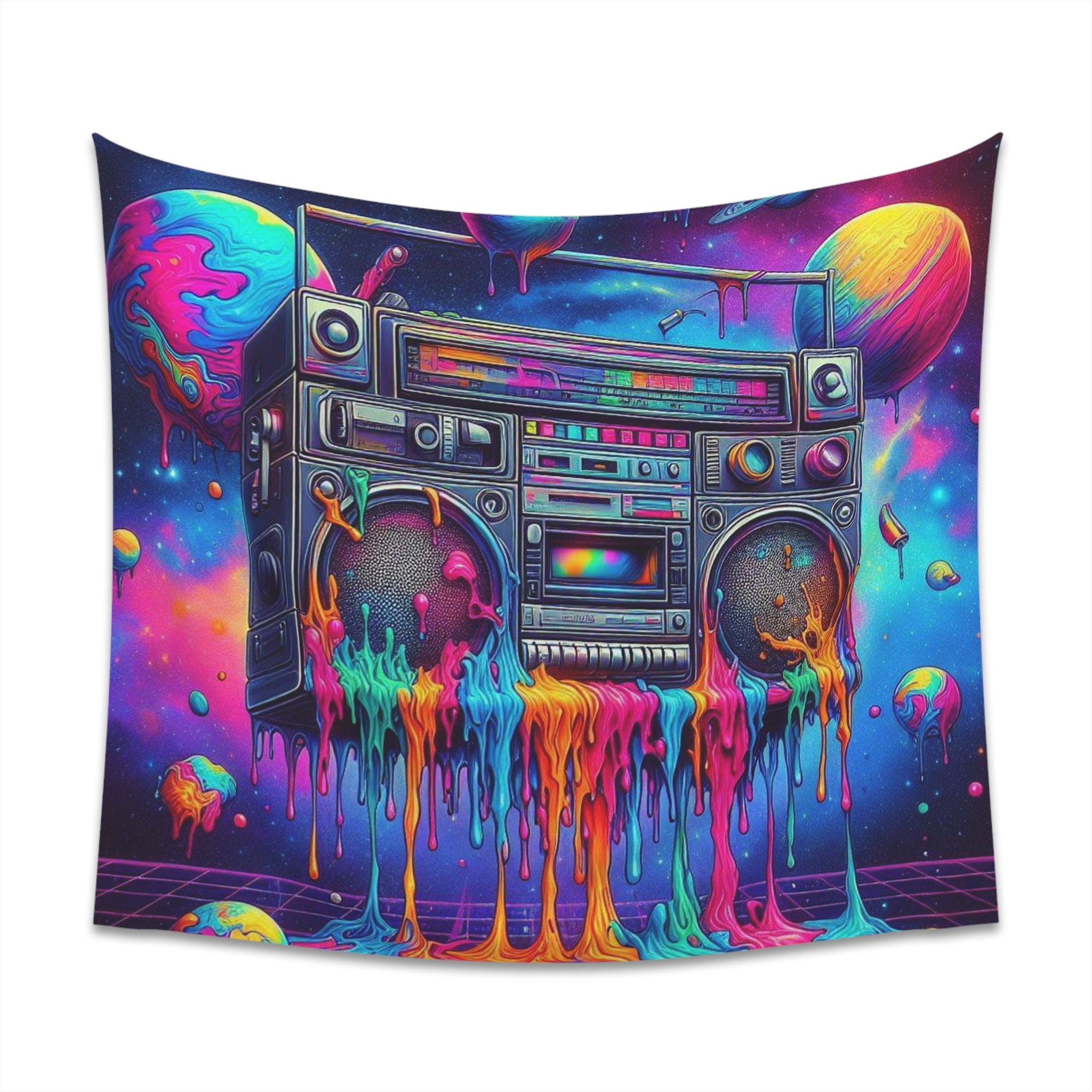 Tapestry Dripping Boombox Geometric, Abstract, Sacred Geometry, Trippy ...