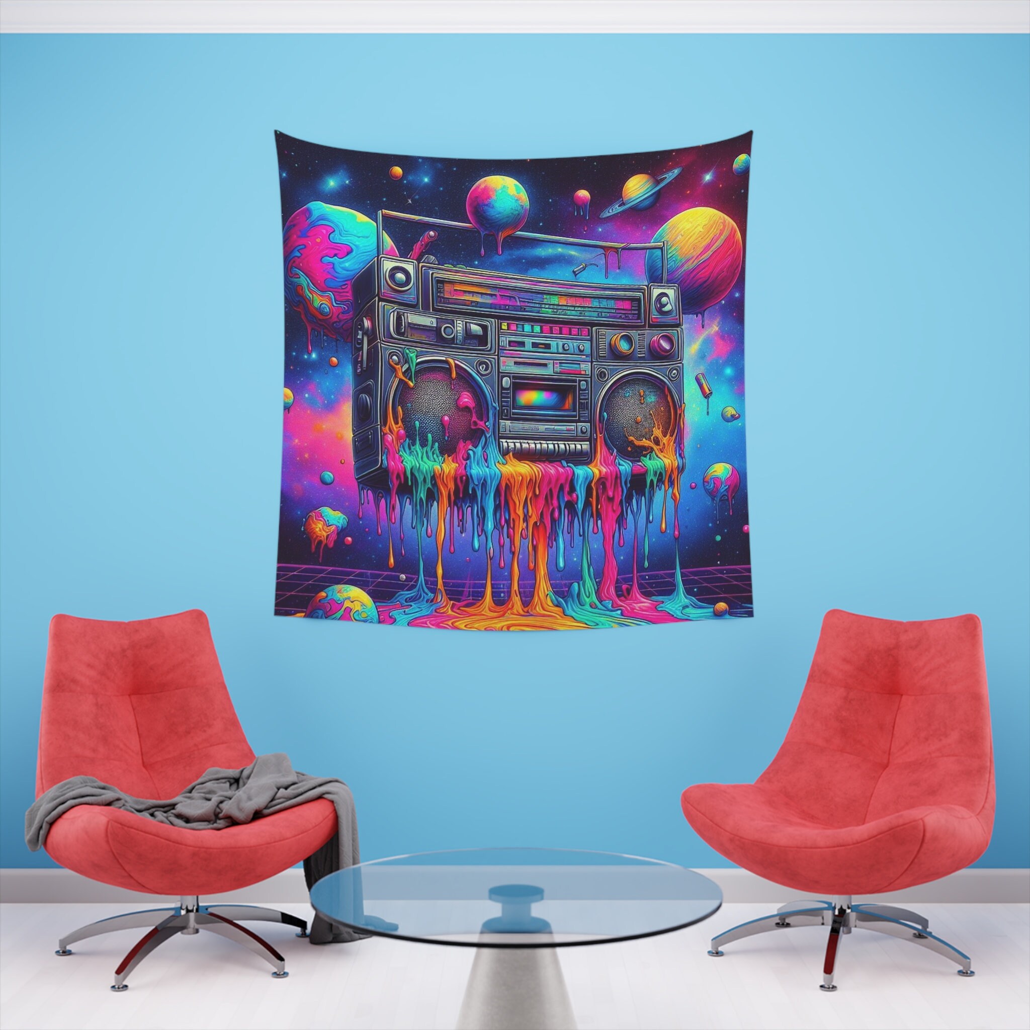 Tapestry Dripping Boombox Geometric, Abstract, Sacred Geometry, Trippy ...