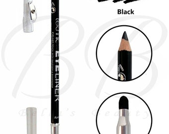 Lápiz delineador de ojos extralargo negro de larga duración con sacapuntas y difuminador Smokey Eye Technic Make Up Cosmetics