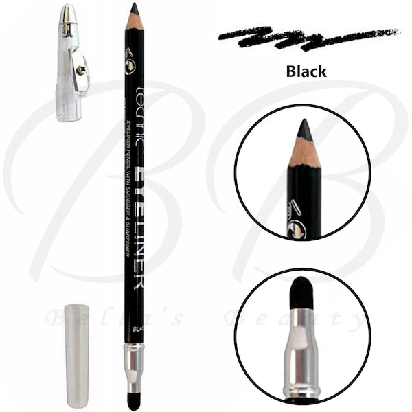 Black Extra Long Eyeliner Longwear Pencil With Sharpener & Smudger Smokey Eye Technic Make Up Cosmetics