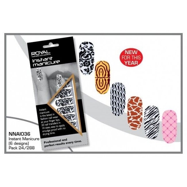 Royal Cosmetics Instant Manicure Nail Wraps Art Stickers Leopard Print Zebra