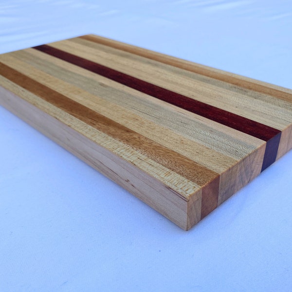 Handcrafted Mahogany/Maple/Bloodwood Cheese Boards — Includes Wood Finish!
