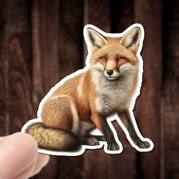 Red Fox Waterproof Sticker, Gift for Fox Lover, Girl Who Loves Foxes, Nature or Animal Lover Gift, Sly Fox Decal for Car or Water Bottle