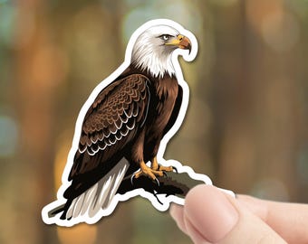 Bald Eagle Vinyl Sticker – Patriotic Bird Decal, Waterproof