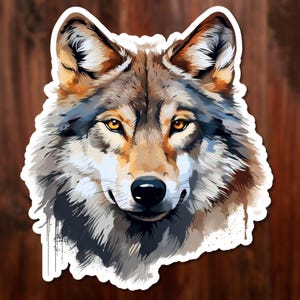 Grey Wolf Sticker: Waterproof Vinyl Decal