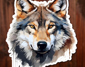 Grey Wolf Sticker: Waterproof Vinyl Decal