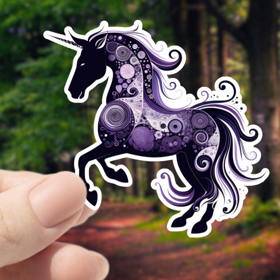 Purple Unicorn Sticker Waterproof Vinyl Decal For Laptop Water Bottle purple-unicorn-sticker-waterproof-vinyl-decal-for-laptop-water-bottle