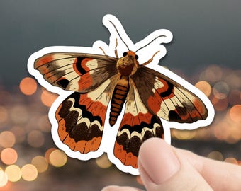 Vintage Style Moth Sticker – Weatherproof Laptop Decal