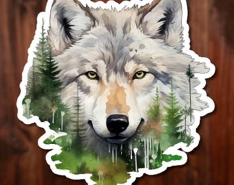 Grey Wolf Sticker: Waterproof Vinyl Decal, Nature Lover Gift