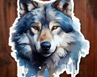 Grey Wolf Waterproof Sticker: Nature Lover Gift