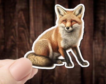 Red Fox Waterproof Sticker: Animal Lover Gift
