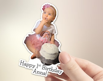 Custom Photo Sticker: Personalized Waterproof Vinyl Decal, Birthday Gift