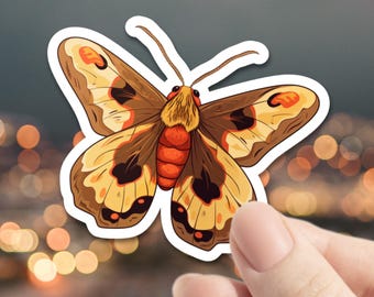 Retro Moth Vinyl Sticker: Waterproof Cottagecore Decal